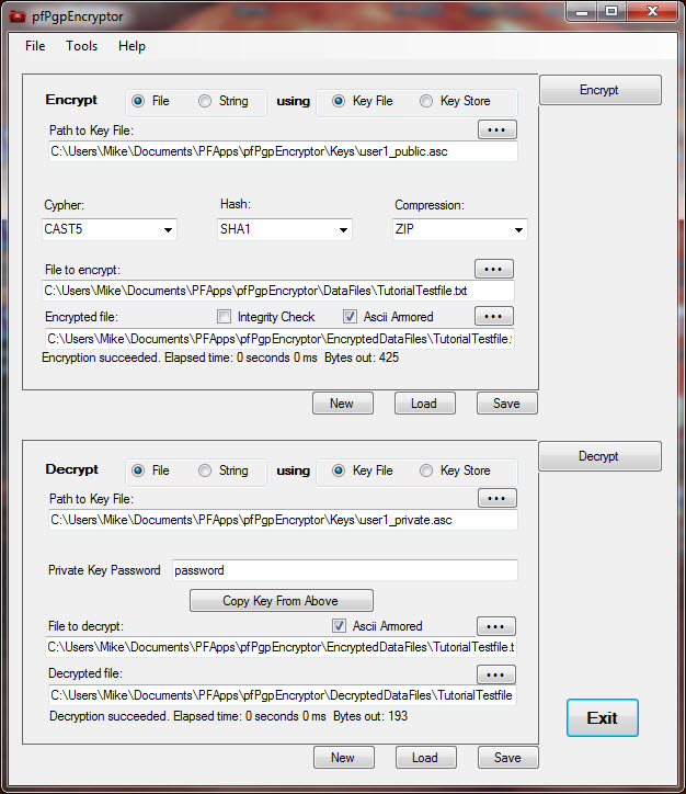 Provides interactive UI for PGP encryption.